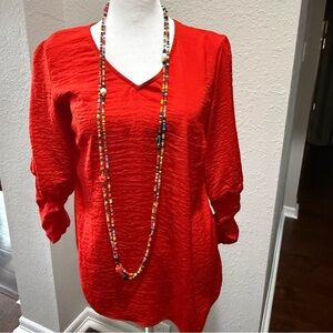 Cabi - Red V-Neck Women's Top